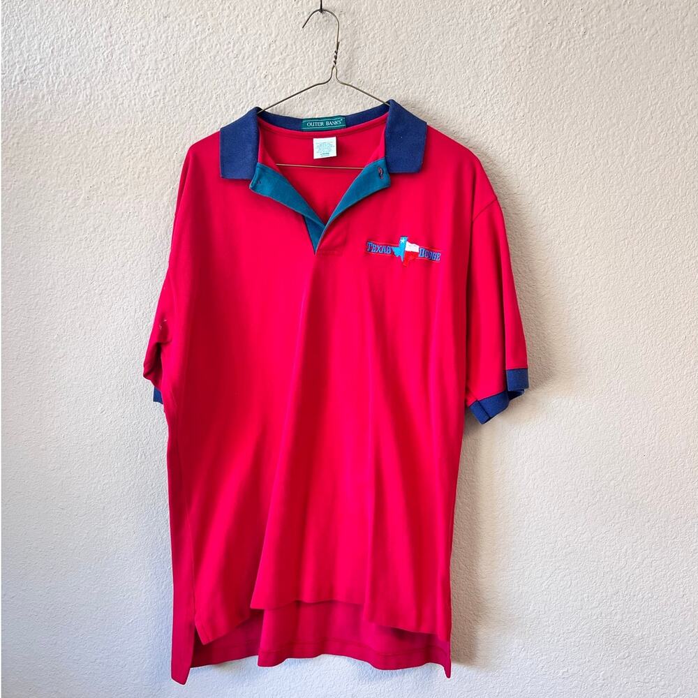Vintage 90's tricolor Texas Dodge Outer Banks polo size large